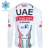 Cykeltrøje Langærmet Vinter 2024 UAE Team Emirates Hvid